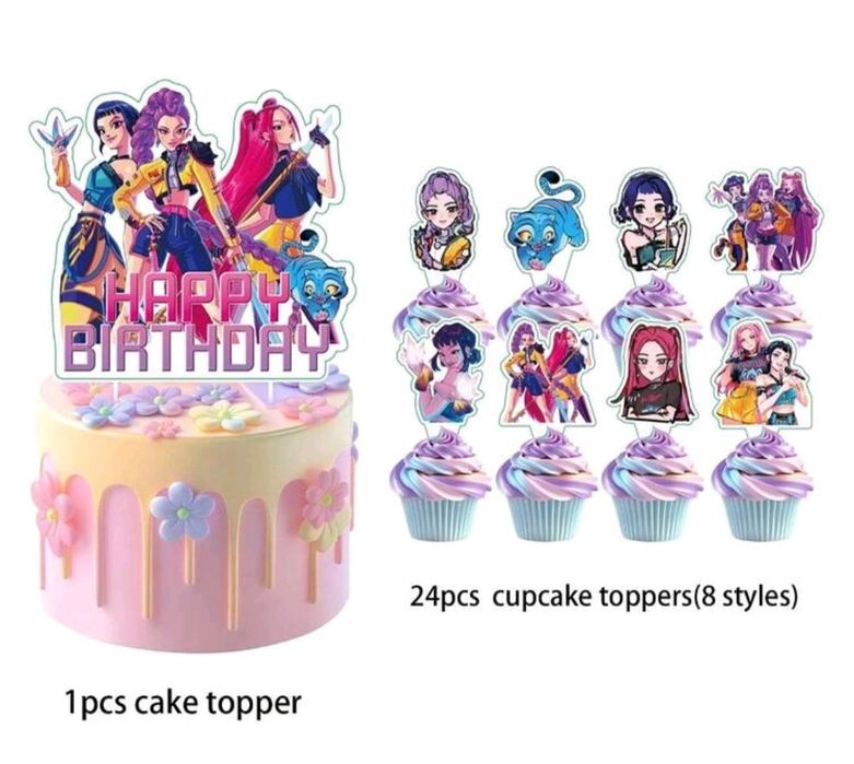 Conj. 25 toppers bolo K-Pop