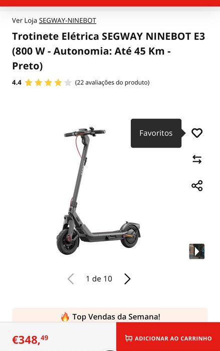 Trotinete Elétrica SEGWAY-NINEBOT