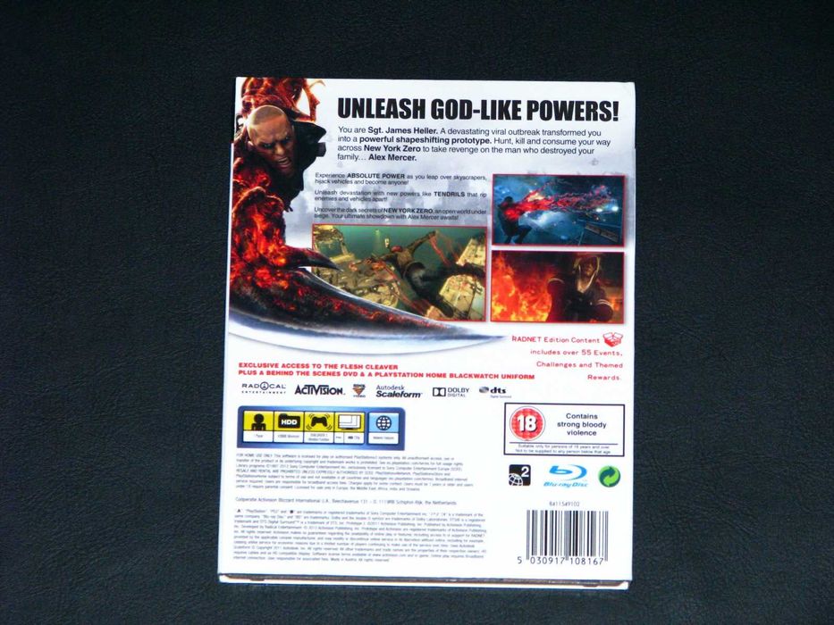 Gra PS3 Prototype 2 + Płyta The Making Of Stan Kolekcjonerski Jak Nowa