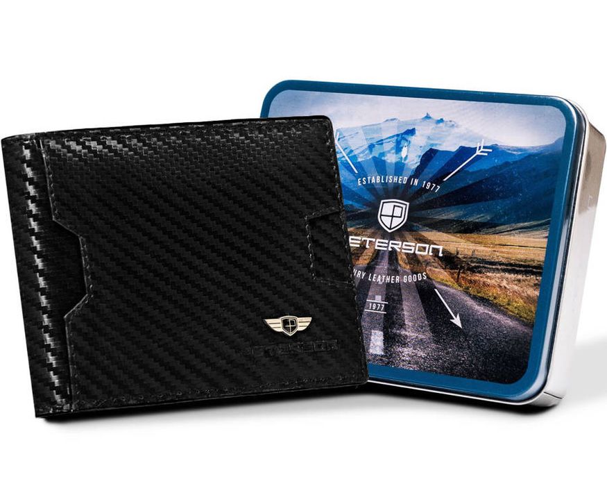 portfel męski ze skóry naturalnej carbon - peterson