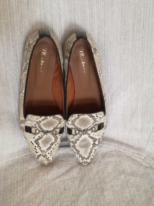 Sabrinas mocassins sapatos rasos pele de cobra Milano