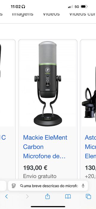 Microfone Condensador Carbon Element