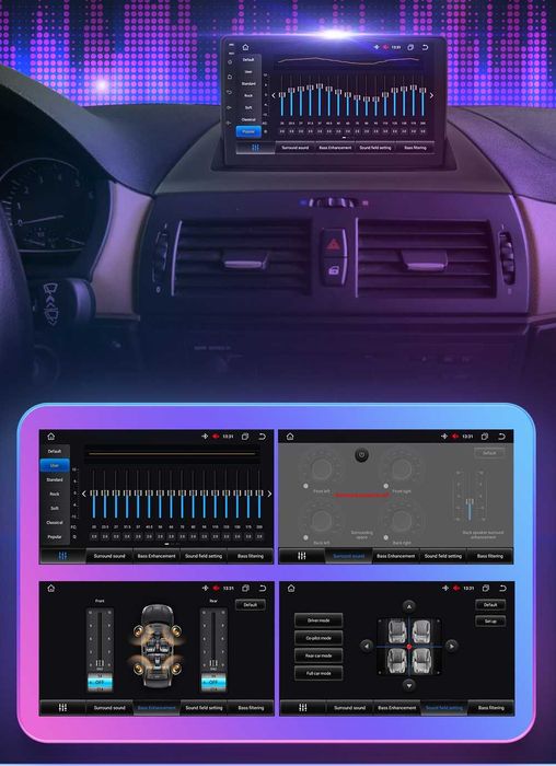 CarPlay Android Auto Radio FM RDS DAB+ Opcja Bluetooth Yanosik YouTube Google Maps Android USB GPS Nawigacja WiFi 4G MP4 USB DSP BMW X3 E83