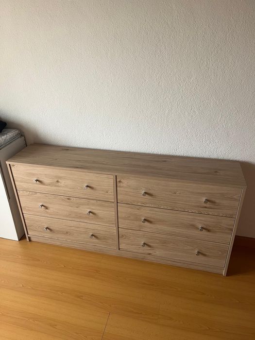 Cómoda carvalho Dupla Aveiro 6 Gavetas