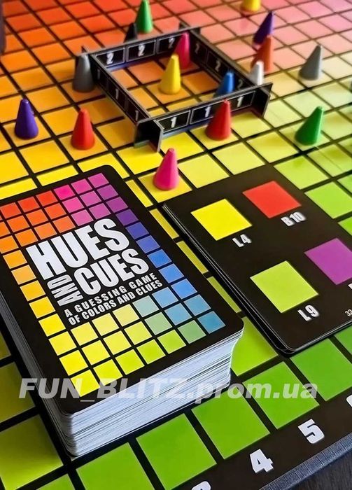 Настільна гра Hues and Cues / вгадування кольорів УЦІНКА (пом'ят короб