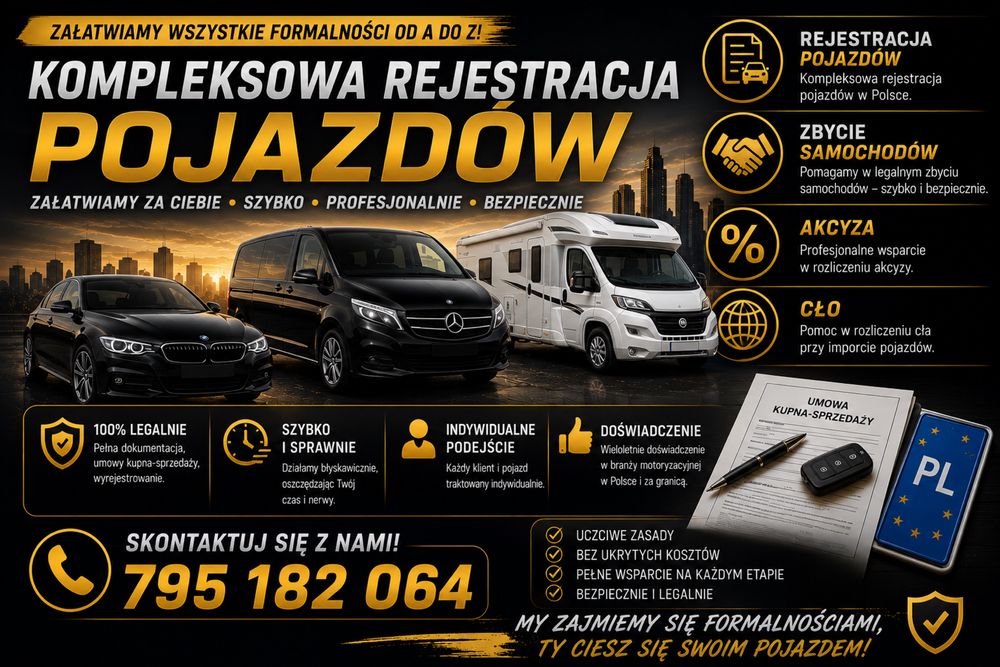Rejestracja pojazdów samochodu Akcyza Urząd Celny Grodków Brzeg Lewin