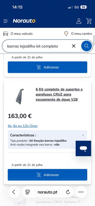 Barras tejadilho c/kit e bagageira bermude 400