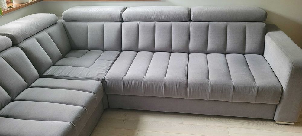 Narożnik szary z funkcją spania