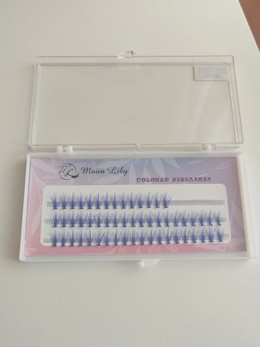Moon Lily kolorowe niebieskie granatowe rzęsy kępki rzęs 8mm 20D curlC