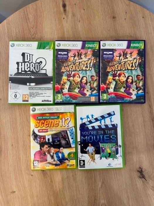 Xbox 360 x3 + 8 padów + Kinect + 3 dyski + 50-60 gier + akcesoria MEGA ZESTAW