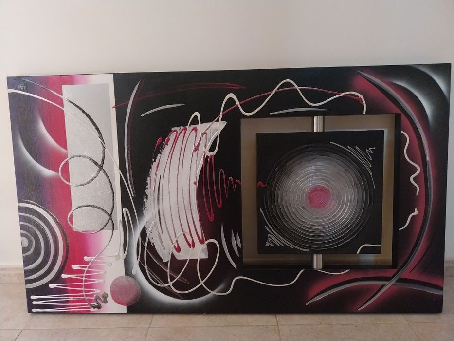 Quadro base preta com tons de rosa e branco 140x80cm64752191112193120