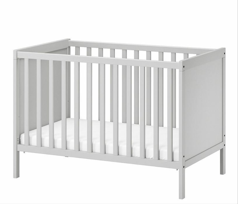 Berço cinza 60x120 com colchao