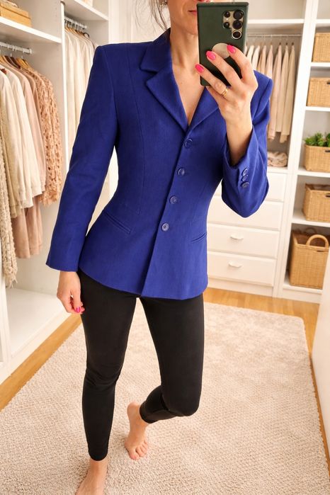 Żakiet marynarka 38 40 kobalt niebieski