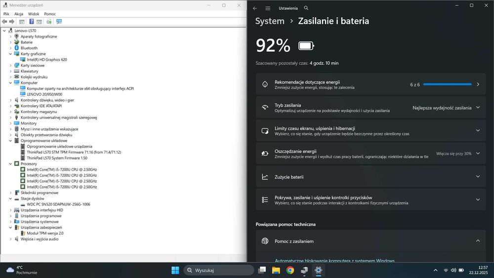 Laptop Lenovo ThinkPad L570 15,6" Full HD Intel Core i5 8/256GB 40 FPS