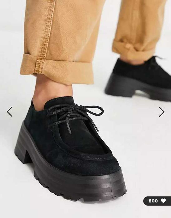 ASOS zamszowe buty na platformie czarne r.38