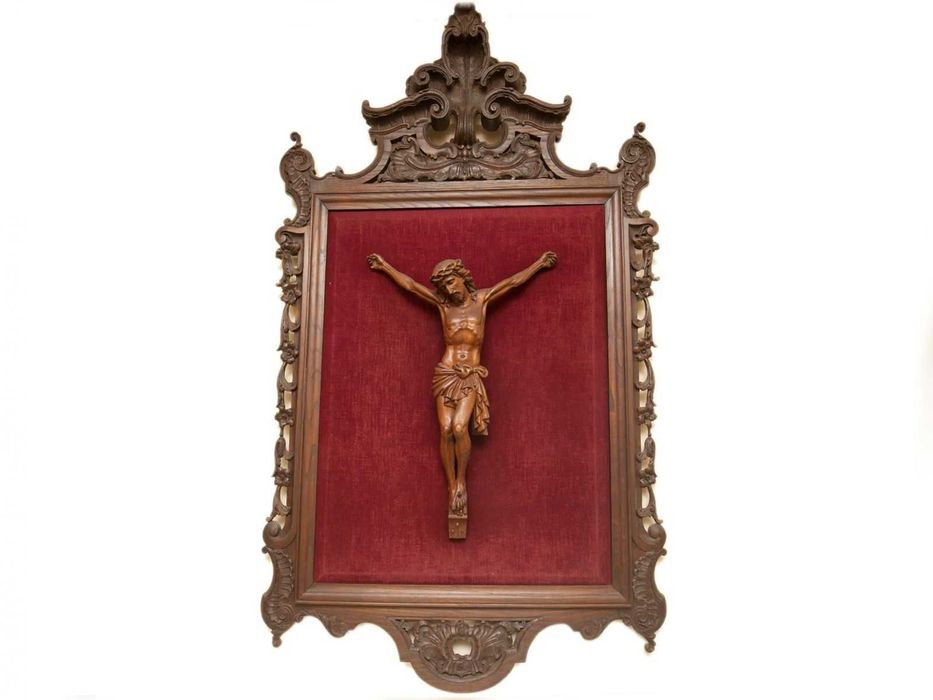 Cristo antigo com moldura