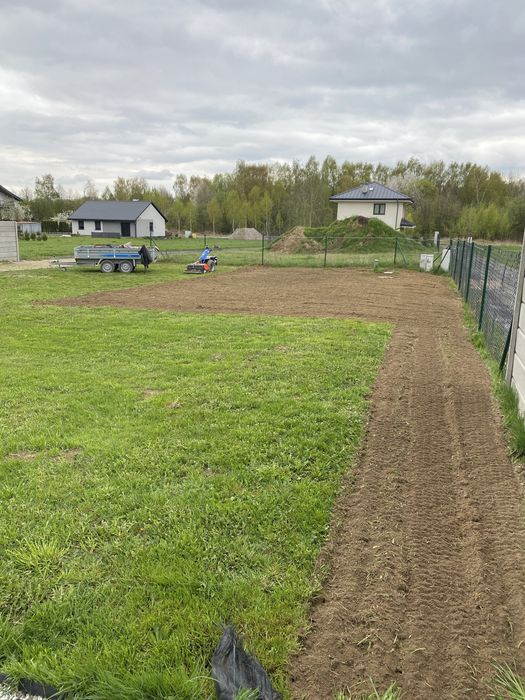 Pielęgnacja ogrodów, glebogryzarka separacyjna, koszenie trawy, przycinanie tui.