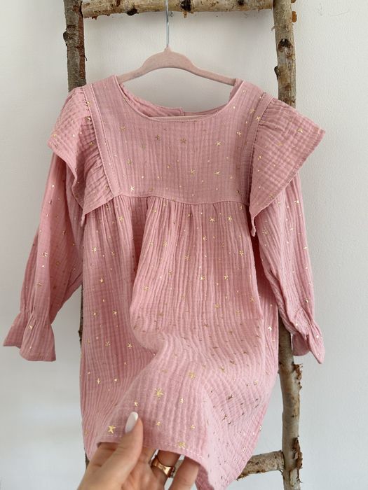 РозпродажРожеве плаття Zara Туреччина / нове / муслін / розміри 92–128