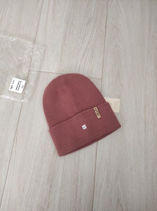 Шапка стильна біні демісезон колір горіх