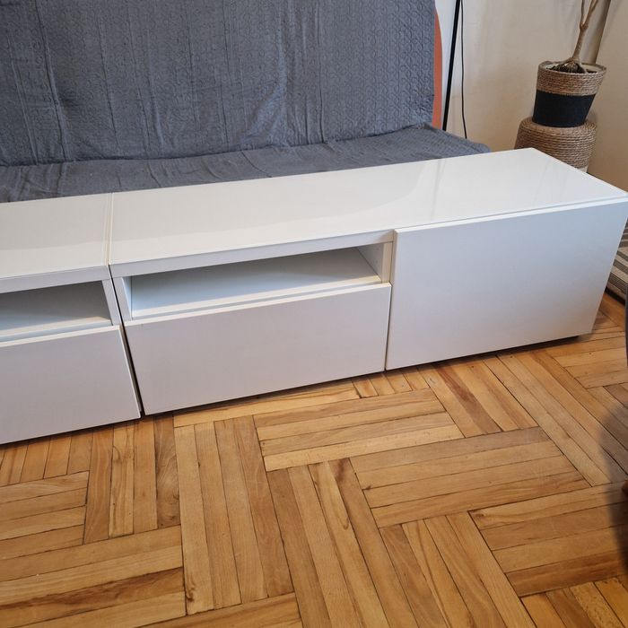 Szafka rtv biała ikea besta
