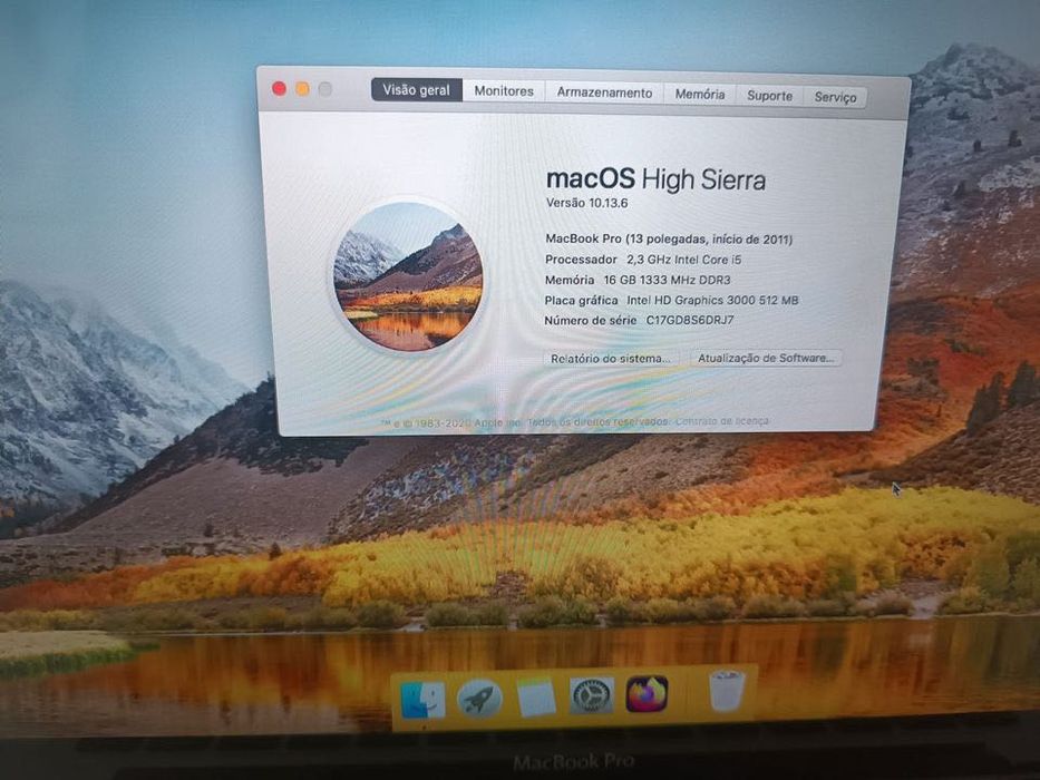 Macbook PRO 8GB Memória 512 SSD