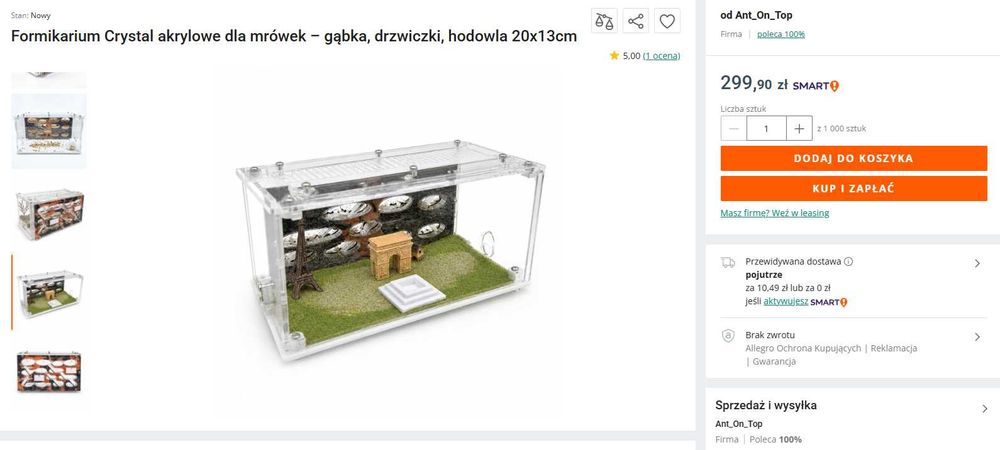 Formikarium, duże mrowisko akrylowe = TOP na rynku