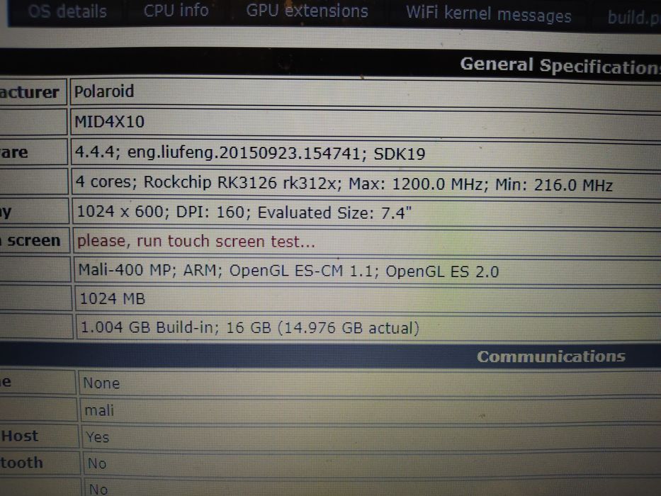 Tablet Polaroid mid4x10