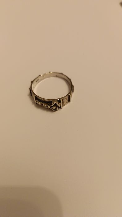 Srebrny różaniec na palec