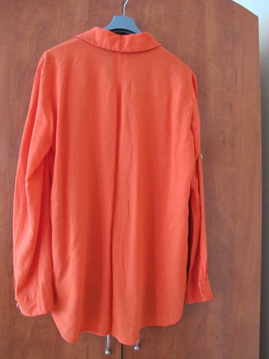 Koszula bawełniana koloru koralowego