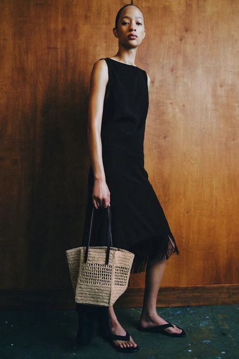 Сумка zara рафия тоут