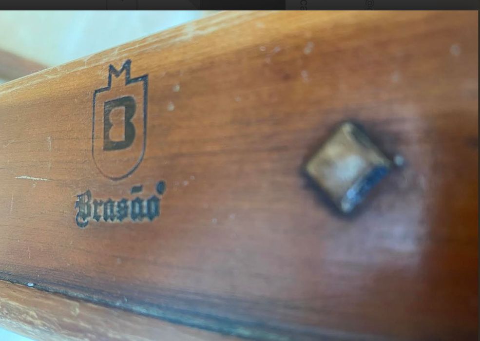 Mesa de apoio sala, madeira Cerejeira / Vidro Móveis  Brasão