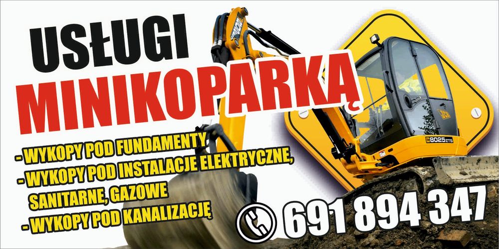 Usługi minikoparką 1,2 t