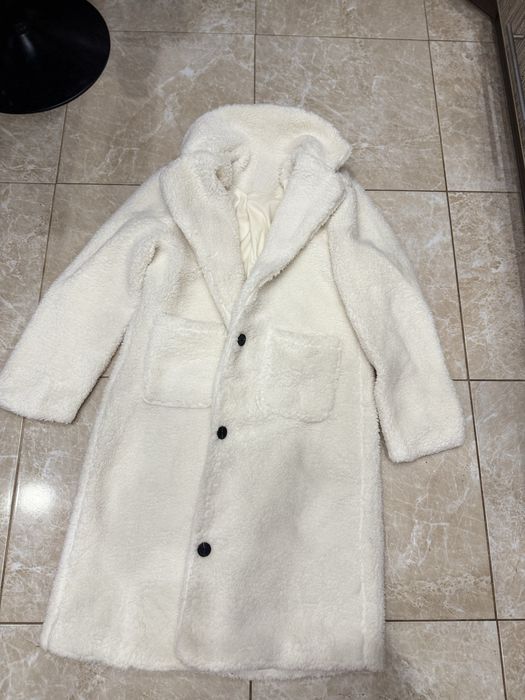 Довге пальто з еко-овчини