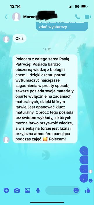 Korepetycje chemia, biologia