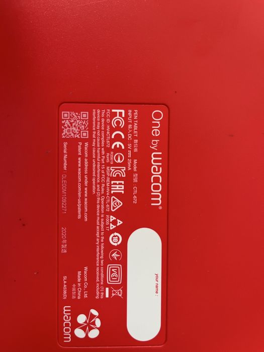 Tablet One Wacom model CTL-672