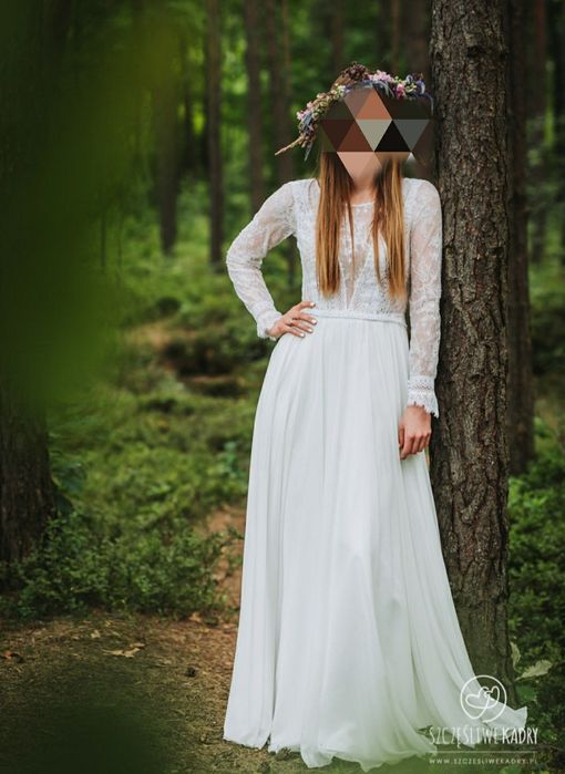 Suknia ślubna boho rustykalna