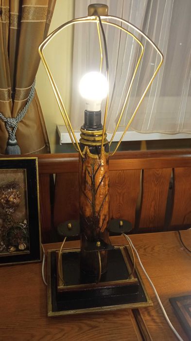 Lampa drewniana rustykalna, hand-made, naturalna