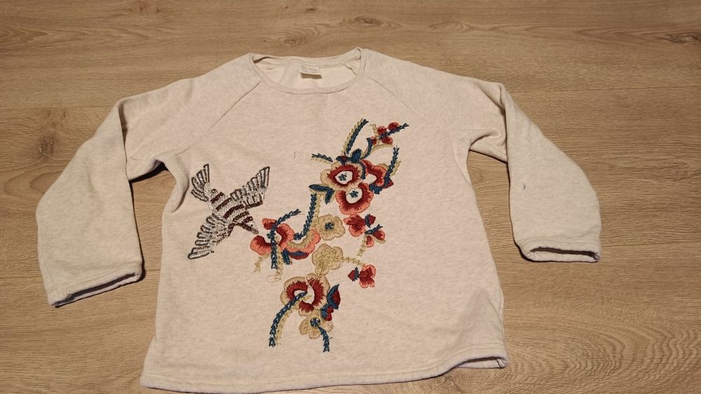 Piękna bluza z haftem Zara Kids r. 116