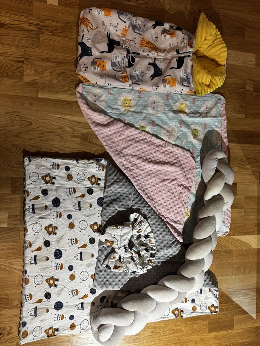 Комплект плед, конверт, косичка для малюка