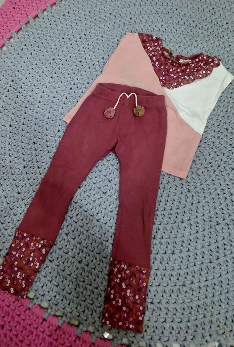Zara komplet bluzka legginsy r.104 S.idealny