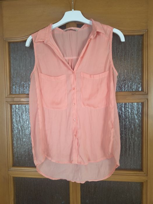 Elegancka koszula pudrowy róż idealna na święta czy do pracy S Bershka