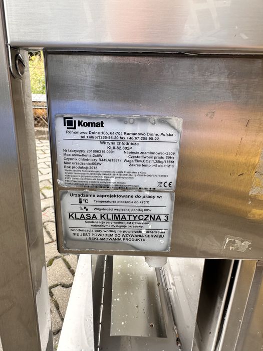 Stół lada witryna chłodnicza komat