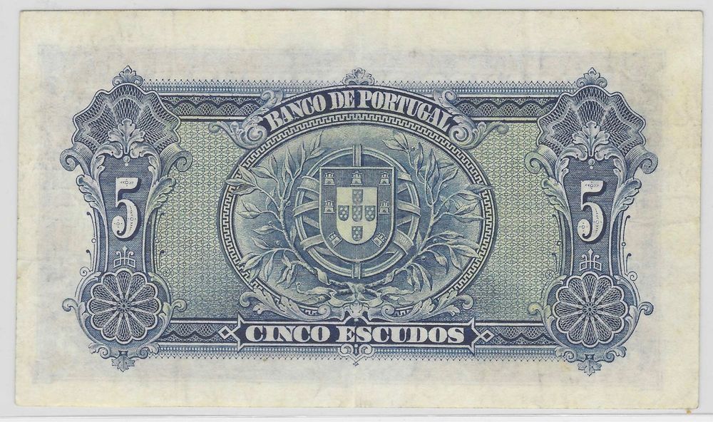 Nota Portugal 5 escudos 1925