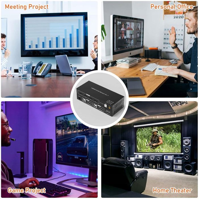 Przełącznik KVM 2x1 8K HDMI – 2-portowy przełącznik KVM HDMI 2.1