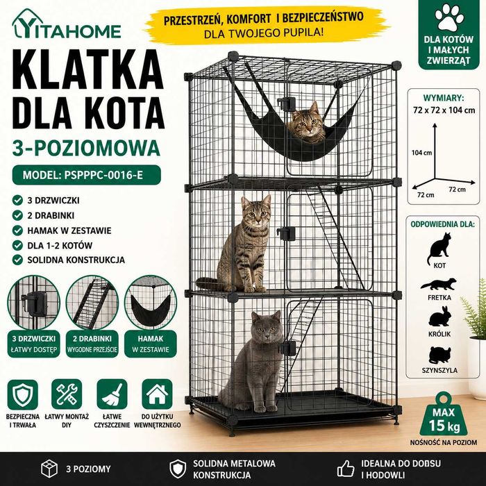 Klatka Dla Małych Zwierząt / Kota - YITAHOME