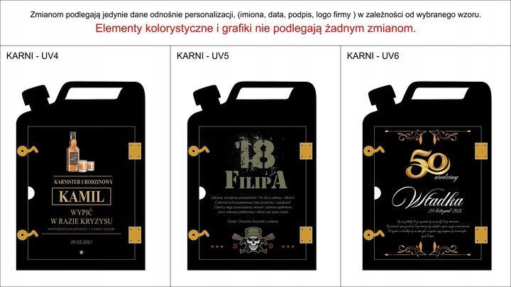 barek kanister 18 20 30 40 50 60 urodziny nadruk