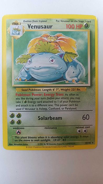 Pokemon Venusaur, rzadka karta - limited edition