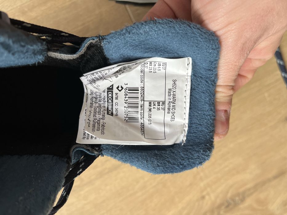 Buty Quechua SH500 r.37 mountain mid zimowe wodoodporne