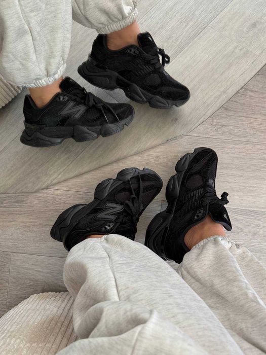 ТОП ПРОДАЖ!New Balance 9060 Triple Black 36 37 38 39 40 41 42 43 44 45