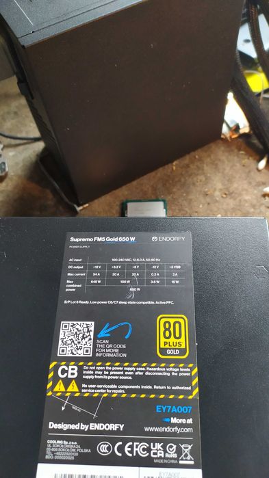 Zasilacz PC modularny    używany  650 Watt ENDORFY